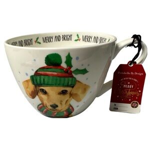 Portobello Merry & Bright Dachshund Holiday Bone China Mug